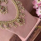 Vriksham Elegant Gold Peacock Style Guttapusalu Bridal Set-Pearl-G19255